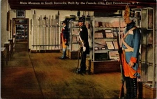 East Ticonderoga NY~Main Museum in South Barracks~Wax or Real Soldiers? 1940s PC