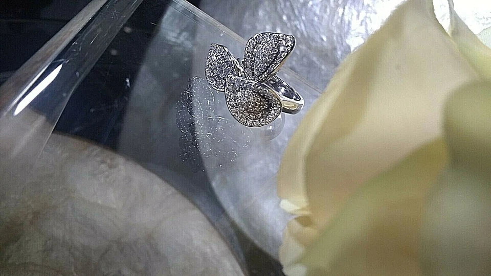 ANILLO PLATA ESTERLINA CIRCONITAS CÚBICAS 3 FLORES POR ESPO Foto 4 de 4