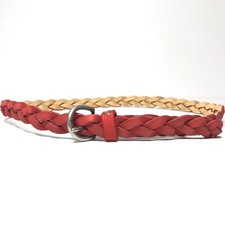 Target Women's Belt Small Red Braided Skinny Casual Jeans Belt Silver Buckle