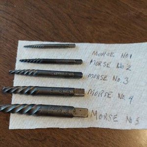 Morse Screw Extractor No. 1,2,3,4,5 Machinist Drill  Bit