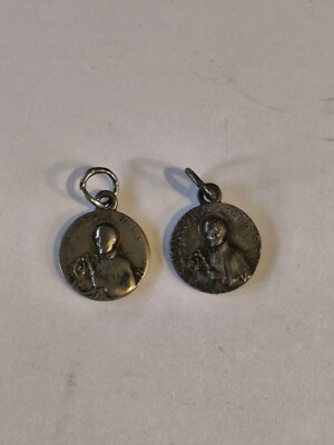 Set von 2 religiösen Medaillen St. Johannes Franziskus Regis Christentum 