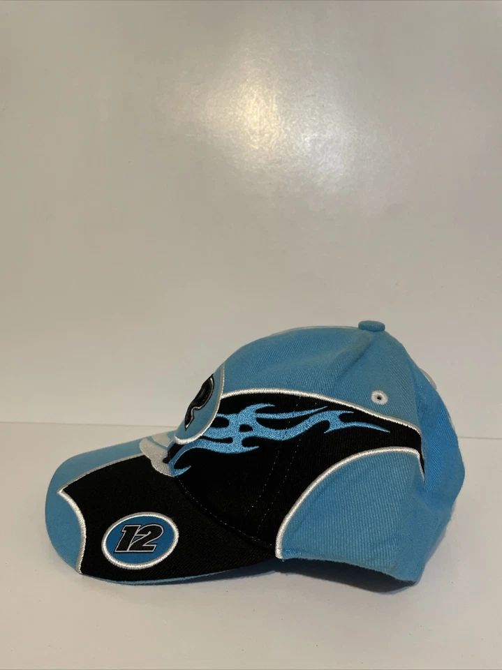 NUEVO Sombrero Gorra Vintage Ryan Newman Nascar #12 Negro Azul Bordado Foto 3 de 4