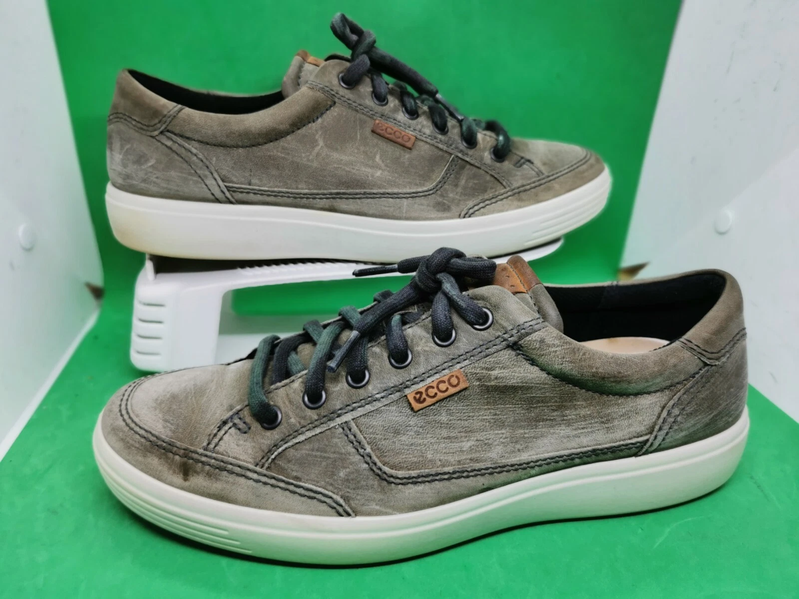 Sneaker casual da uomo Ecco 7 morbide taglia 10 44 marrone chiaro pelle talpa