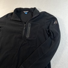 Eddie Bauer First Ascent Fleece Pullover Womens Large Black 1/4 Zip Hiking Top