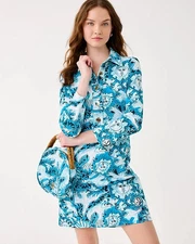 NWT Lilly Pulitzer Gabi Dress Color  Bellevue Blue Lilly Gulls Full Size ! New !
