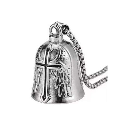 3D Design Motorcycle Guardian Bell Necklace Retro Evil Spirit Trap Bell Men - Photo 20/20