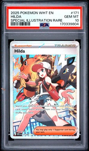 PSA 10 GEM MINT Hilda White Flare Special Illustration Rare 2025 Pokemon 171/086