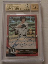 2018 Bowman Chrome Draft Kody Clemens 1st Auto CDA-KC RED /5 BGS 10 PRISTINE!!!!