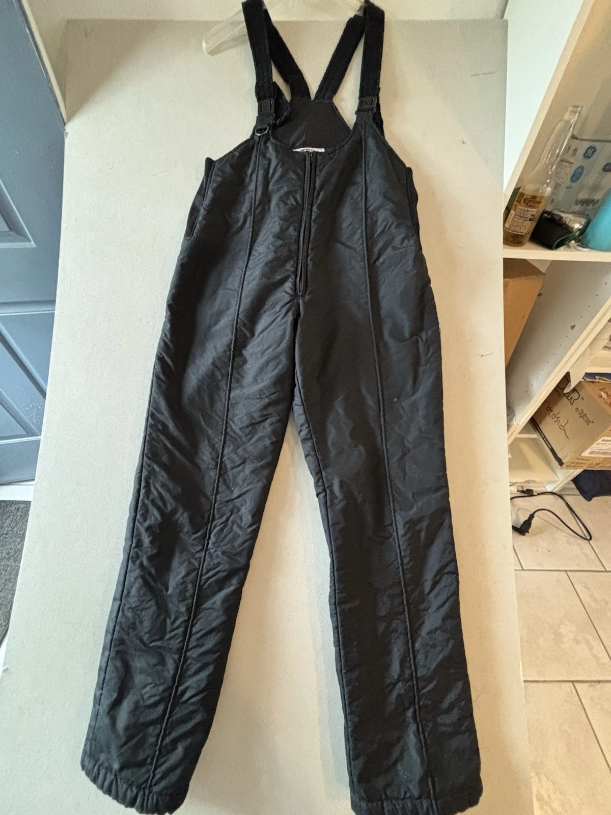 World Famous Insulated Ski Bib Pants Womens 12 Black Snowboard Snow Overalls