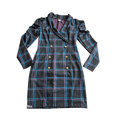 Venus womens Sz M black multicolor plaid blazer mini dress
