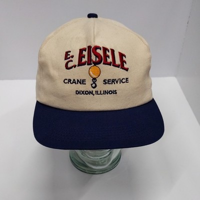 K-Products Hat Baseball Cap Men's Adjustable Cream Navy E.C. Eisele Crane