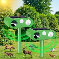 Solar Ultrasonic Animal Repeller Outdoor Waterproof Animal Deterrent with Mot...