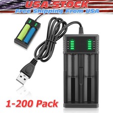 USB Smart Battery Charger For18550 14500 16340 Rechargeable Li-Ion Batteries Lot