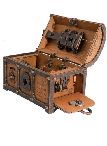 NEW Wooden City Escape Room in a Box Treasure Chest Hard Puzzle Adults SEALED - Picture 3 of 9