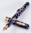 Conklin Crescent Purple Fusion & Rose Gold Fountain Pen - Medium Nib - NEW