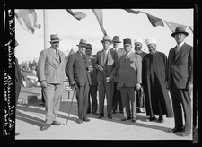 Photo:Haifa Palestine 1930s Shell Opening Day Men in Suits and Fezzes