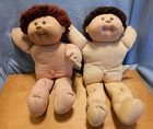 Cabbage Patch Kids Boys Lot Of 2 Vintage Dolls 1982 Coleco Brown Hair Eyes