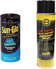 Silicone Shuffleboard Spray 12 Oz.  Super-Glide Shuffleboard Powder Wax 16 O
