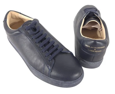 Zespa ZSP4 Leather Sneakers US 8 FR 41 Mens Navy $315 - Photo 1/4