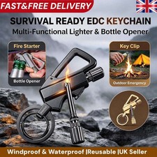 Permanent Match Lighter Keychain Bottle Opener 1/2PCS Reusable Survival Gift
