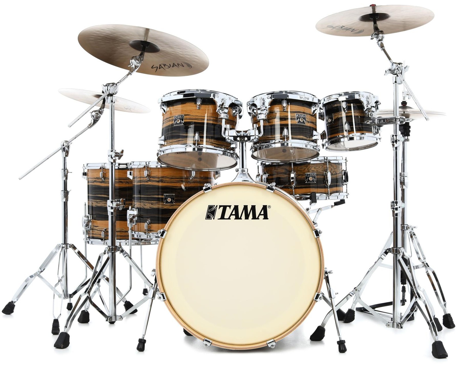 Набор из 7 предметов Tama Superstar Classic с малым барабаном - Натуральное черное дерево Tiger