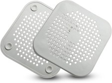 2 Pack Drain Hair Catcher, Square Silicone Hair Stopper Shower Drain Covers for