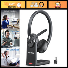 Wireless Headset with Mic, Bluetooth 5.3, AI Noise Cancelling, PC/Zoom Compatibl