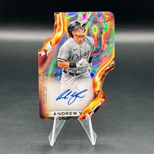 Andrew Vaughn Rookie Auto 2021 Bowman's Best #HWDC-AV Heatwave Diecut Lava /50