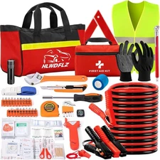 Roadside Safety Kit - 129pcs Winter Emergency Road Side Assistance Kits Auto Es