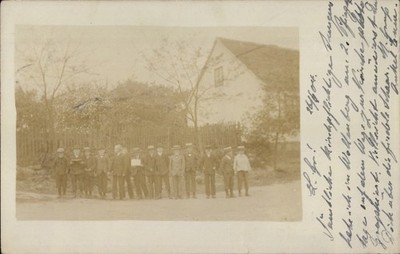 Photo postcard Wollenberg in the Mark, street party with group of boys - 11142202
