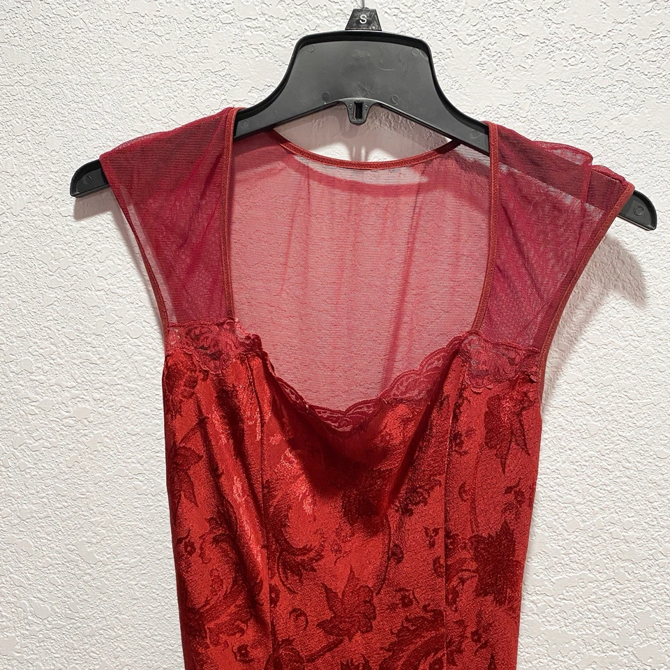 VIntage Victoria's Secret Gold Label Maxi Slip dress Burgundy Nightgown Chemise - Image 2 of 4