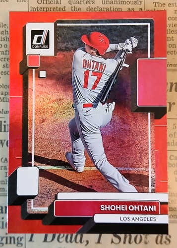 2022 Panini Donruss Shohei Ohtani Holo Red # 147a Batting Angels NM/M Condition