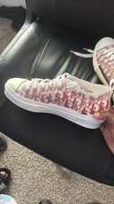 Dior Men s Low Top Lace-Up Sneakers Red/White...
