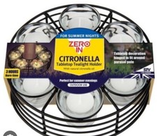 Garten Terrasse Tischplatte Citronella Insektenschutz 6 Glas Teelichthalter