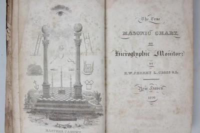 Antique Leather Bound 1826 Masonic Chart Hieroglyphic Monitor, Jeremy L. Cross