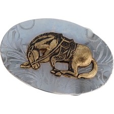 Bucking Bronc Bronco Saddle Horse Rodeo Cowboy Western NOS Vintage Belt Buckle