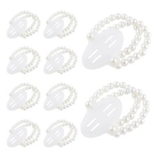 10 Pieces Pearl Corsage Wristlet Bracelet Elastic Wrist Corsages Bands for Weddi