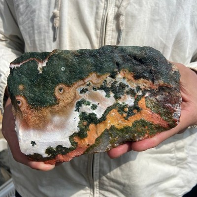 2.4lb Natural colourful ocean jasper raw stone crystal rough mineral specimen