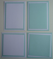 Die Cut Mat & Layers,  4 Sets,  In White 250gsm & Pale Turquoise 240gsm Card.