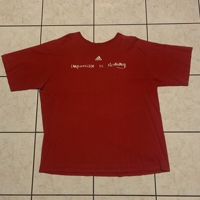 Adidas Red t-Shirt Size XL Impossible Is Nothing Graphic Y2K