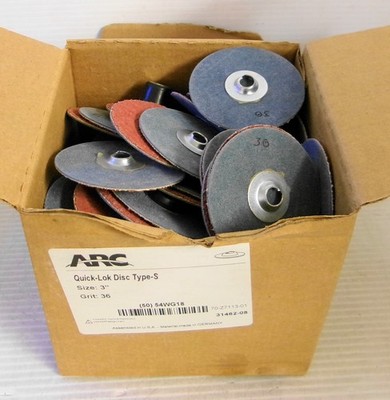 ARC 54WG18 Quick-Lok Disc Type-S 3'' 36 Grit (Lot of 68)