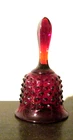 Fenton Ruby Red Hobnail Bell Smooth Pointed Handle 6" Tall
