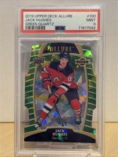 2019-20 Upper Deck Allure - Green Quartz /99 Rookie Jack Hughes #100 - PSA 9