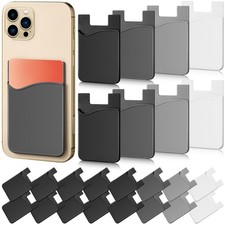 Frienda 24 Pcs Silicone Card Holder Phone Wallet Stick on Self Vintage Color