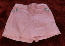 VTG Stone USA Made Girls Pink Shorts 24 Months Toddler Flower Pockets