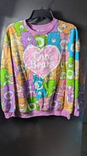 Care Bears Womens Multicolor Sweatshirt Size M Colorful Logo TV Show Fun Soft