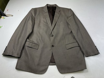 Versace Collection 58 EU 48 US Wool Silk Blend Brown Geometric Blazer Sport Coat