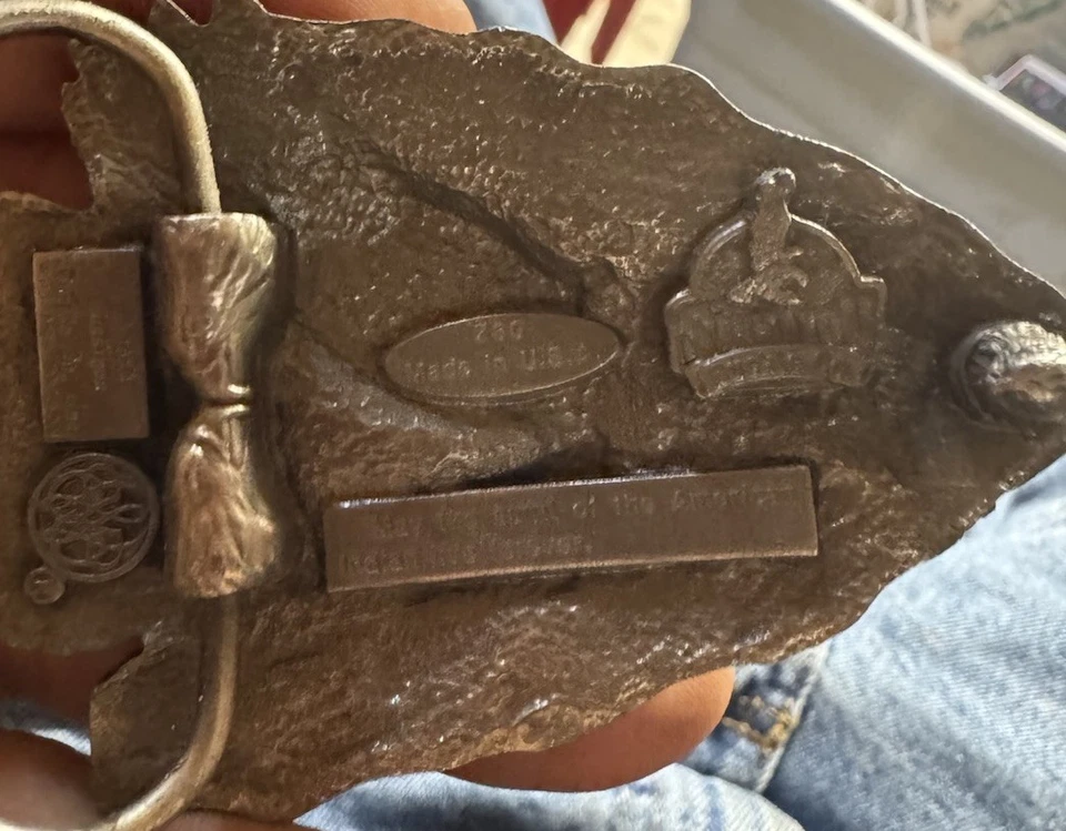 SISKIYOU Buckle Co 1988 Western Arrowhead Eagle Metal Pewter Belt Buckle Z80 USA - Image 2 of 4