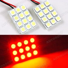 Brilliant Red LED Panels 24-SMD Dome Map Door Cargo Light Super Bright