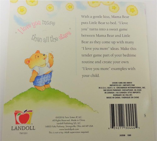 I LOVE YOU MORE CHILDREN'S BEDTIME STORY BOOK AND LULLABY MUSIC CD - Picture 2 of 2